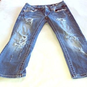 Distressed Miss Me Capris